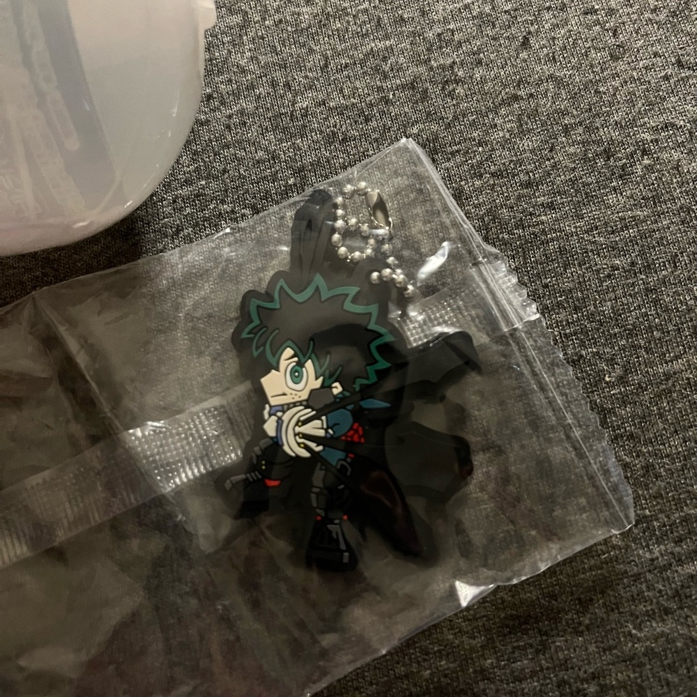 Izuku Midoriya with black whip keychain